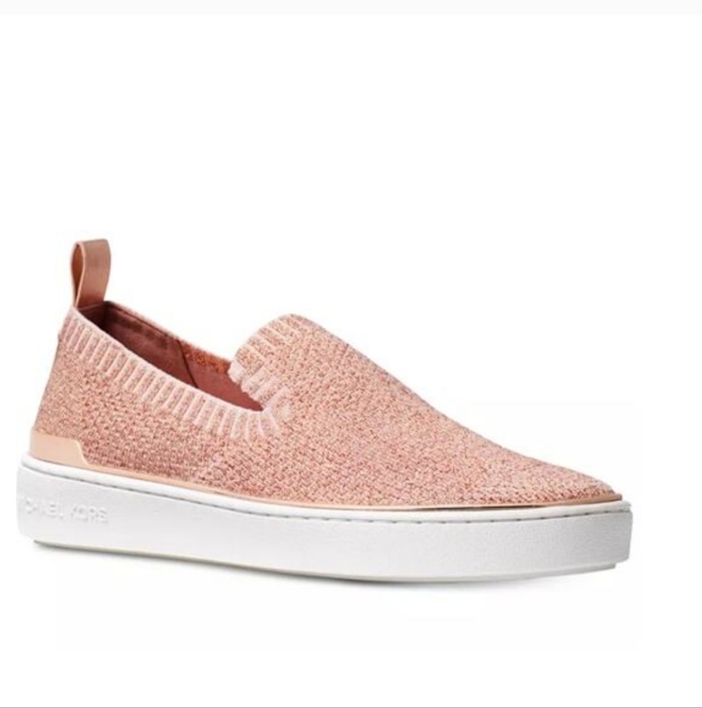 MICHAEL KORS Skylar Metallic Knit Slipon Sneakers - Picture 2 of 10